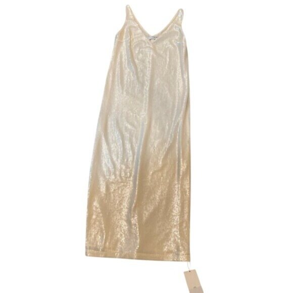 Sophie Rue Cream Sequin V-Neck Slip Midi Dress Size XS - Picture 7 of 7